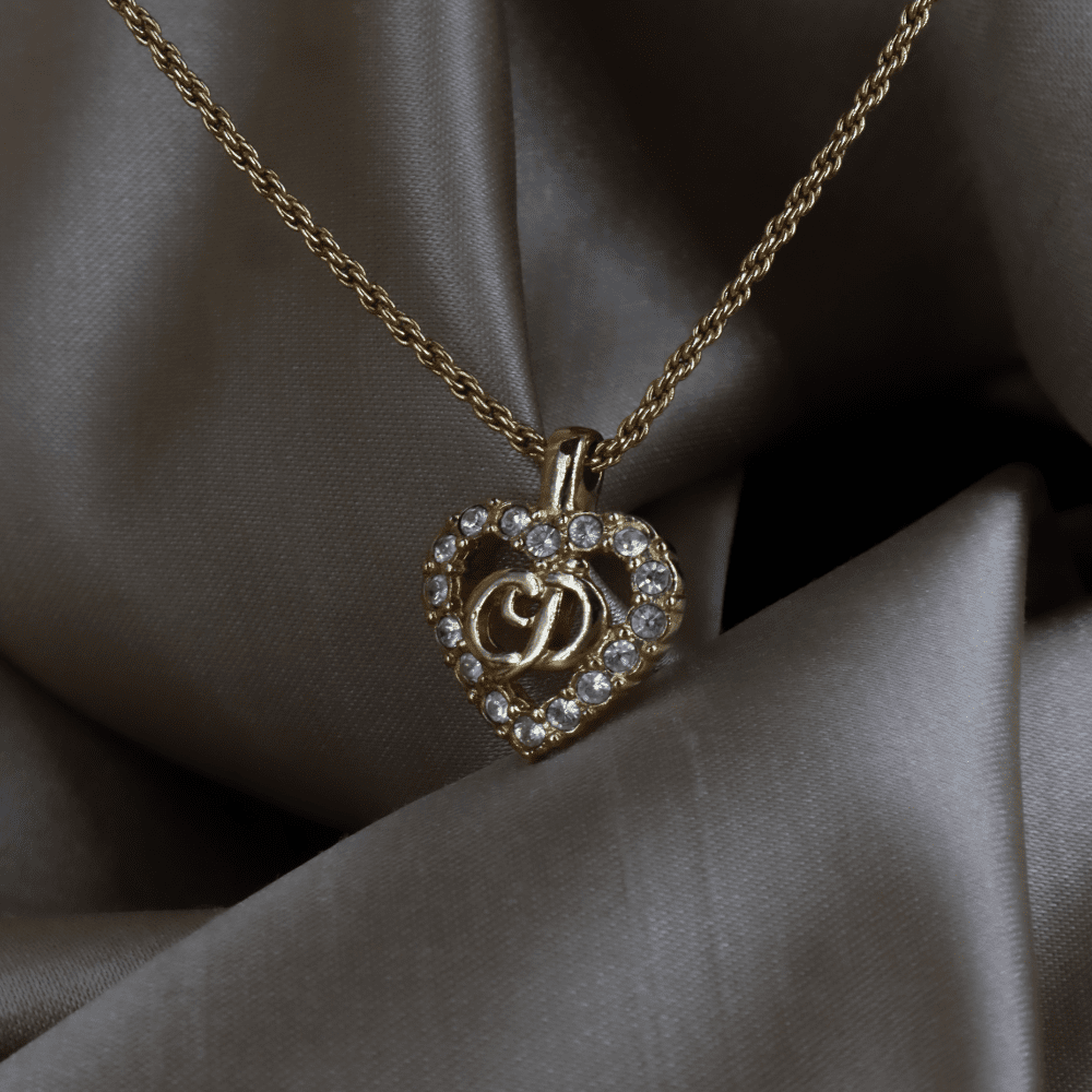 CHRISTIAN DIOR CD閃石吊墜項鏈 - Vintasy