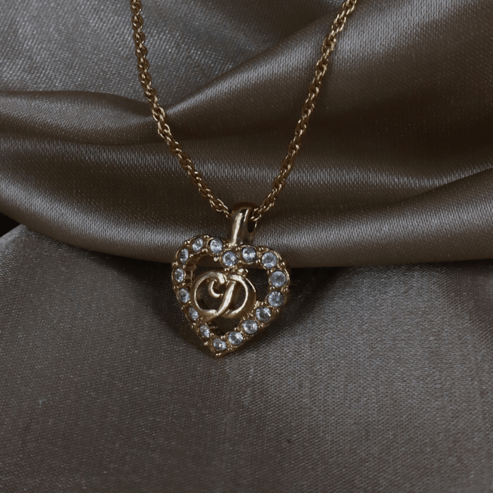 CHRISTIAN DIOR CD閃石吊墜項鏈 - Vintasy