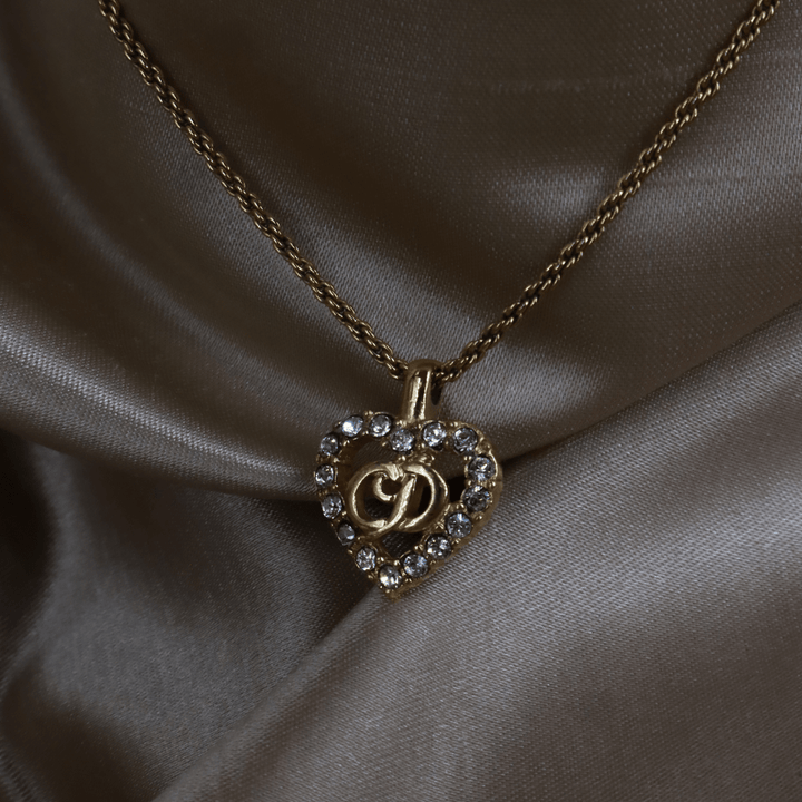 CHRISTIAN DIOR CD閃石吊墜項鏈 - Vintasy