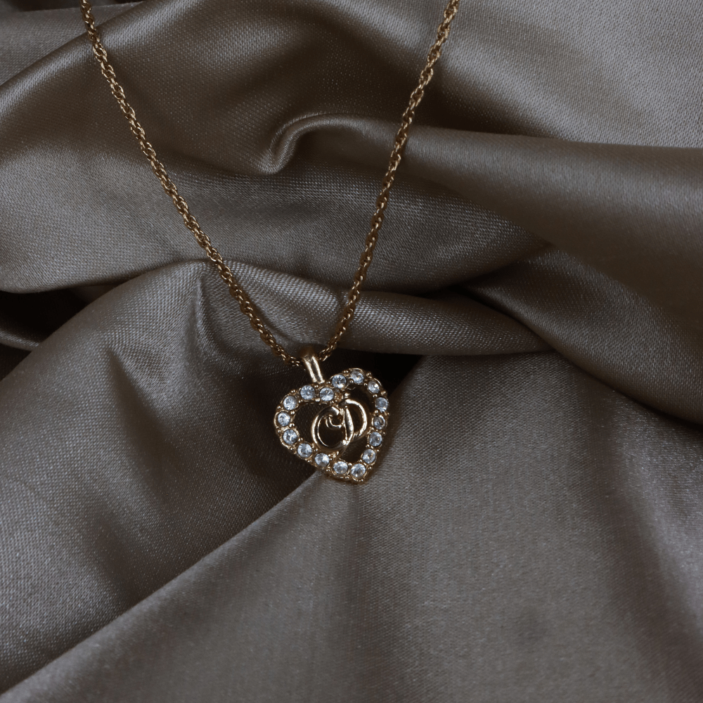 CHRISTIAN DIOR CD閃石吊墜項鏈 - Vintasy