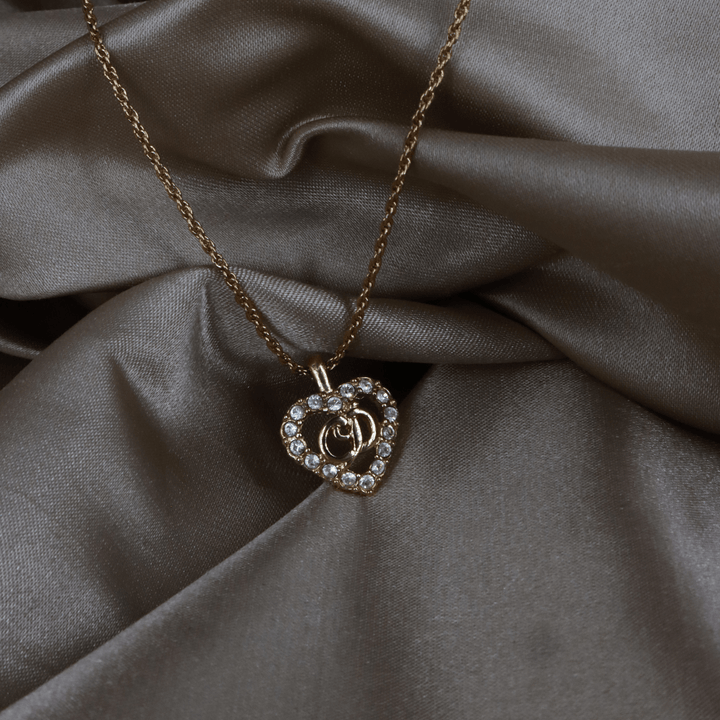 CHRISTIAN DIOR CD閃石吊墜項鏈 - Vintasy