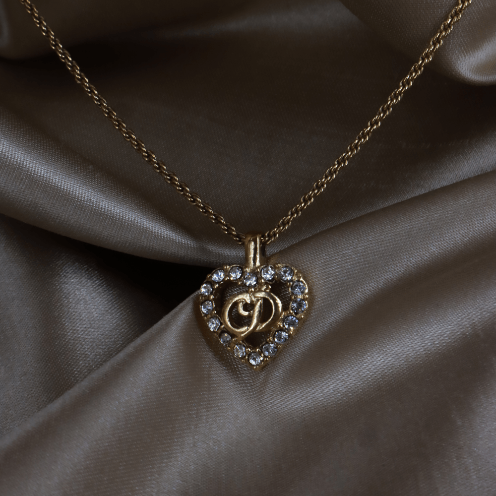 CHRISTIAN DIOR CD閃石吊墜項鏈 - Vintasy