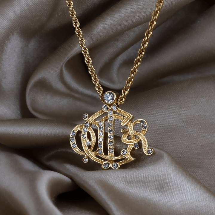 CHRISTIAN DIOR 華麗巴洛克水晶CD馬車吊墜項鏈｜未使用美品 - Vintasy項鏈