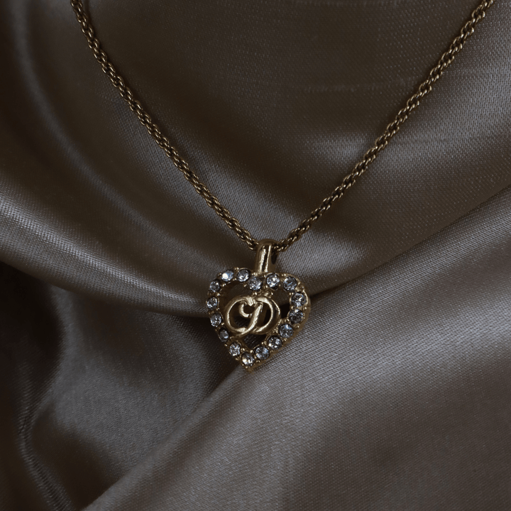 CHRISTIAN DIOR CD閃石吊墜項鏈 - Vintasy