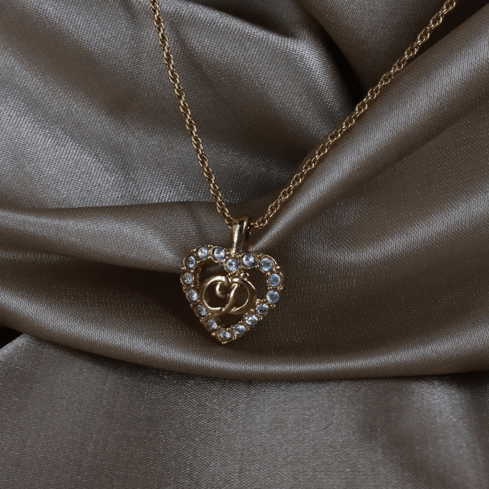 CHRISTIAN DIOR CD閃石吊墜項鏈 - Vintasy