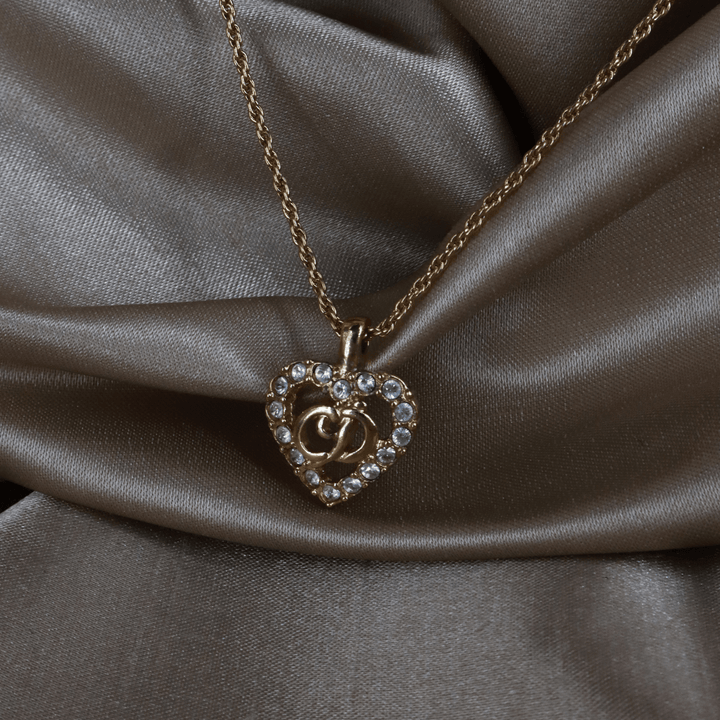 CHRISTIAN DIOR CD閃石吊墜項鏈 - Vintasy