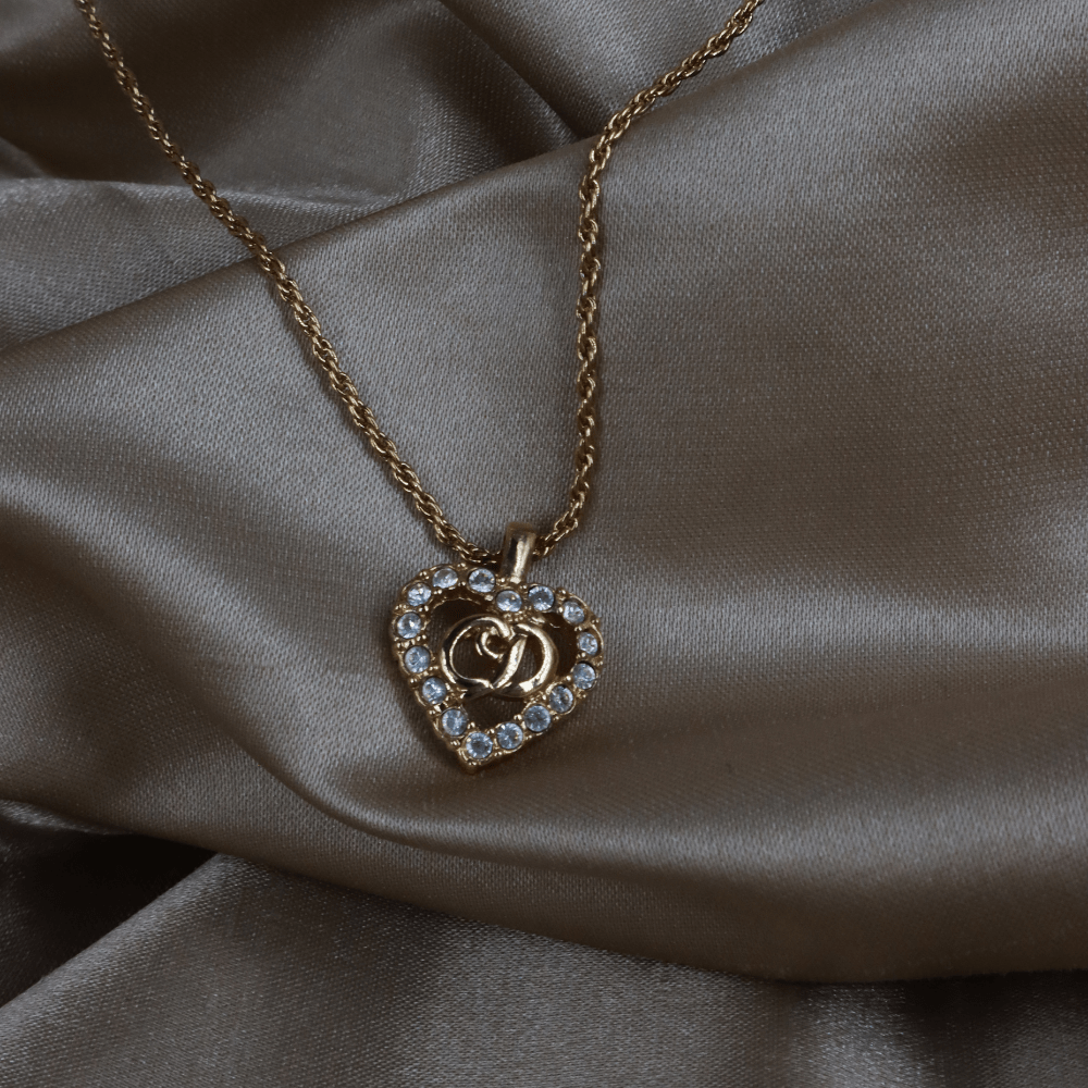 CHRISTIAN DIOR CD閃石吊墜項鏈 - Vintasy