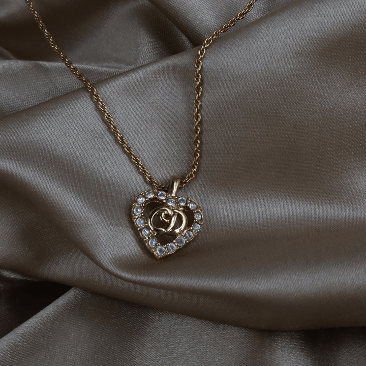 CHRISTIAN DIOR CD閃石吊墜項鏈 - Vintasy