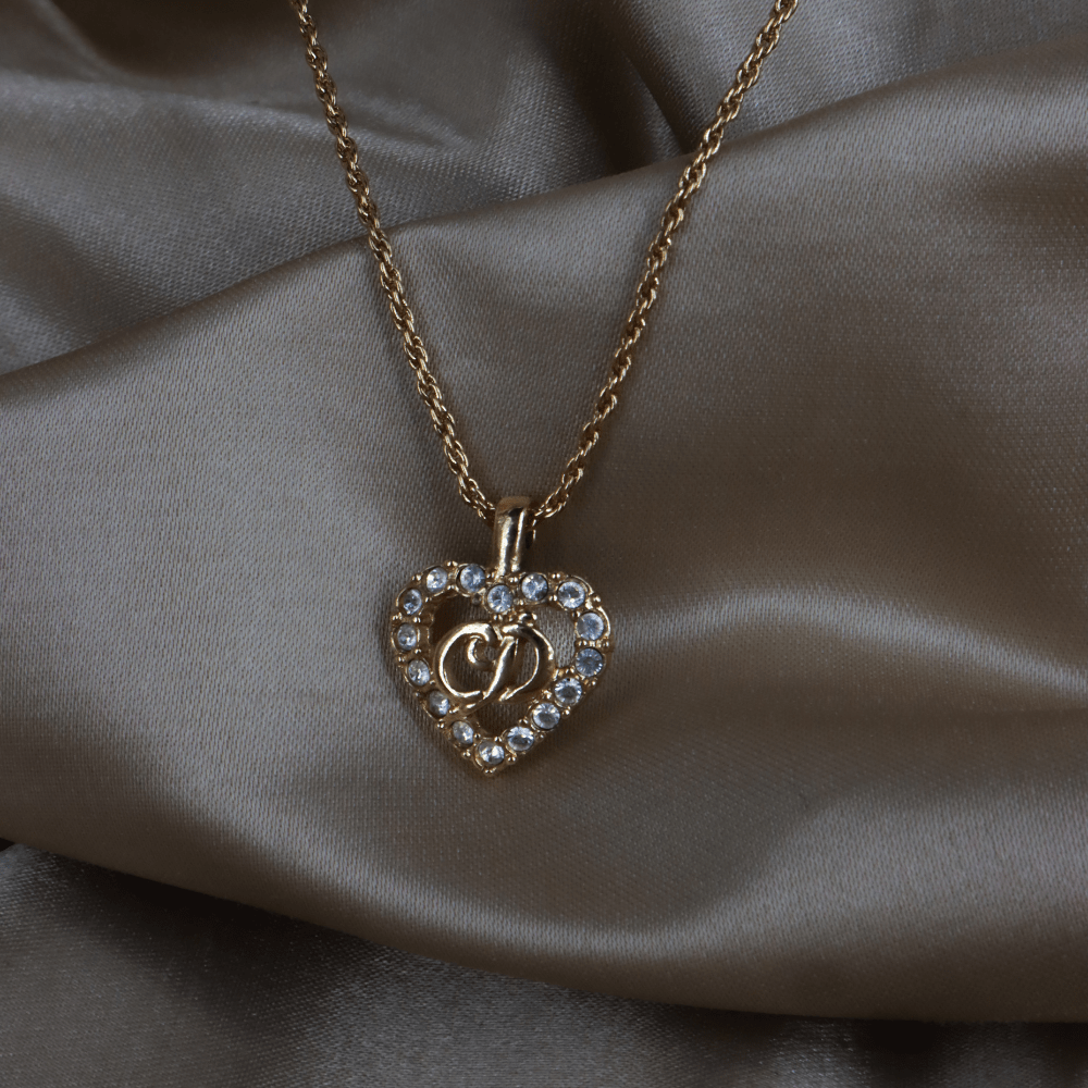 CHRISTIAN DIOR CD閃石吊墜項鏈 - Vintasy