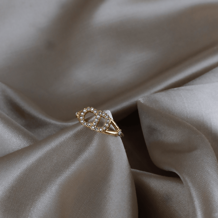 Christian Dior Clair D Lune 金色飾面金屬戒指 尾戒 - Vintasy戒指