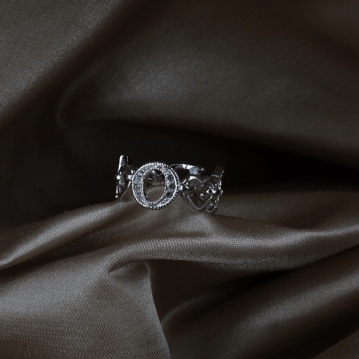 CHRISTIAN DIOR Dior 心心相扣水鑽戒指 - Vintasy