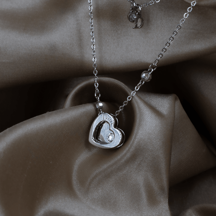 CHRISTIAN DIOR double layer心型項鏈 四葉草幸運系列 - Vintasy