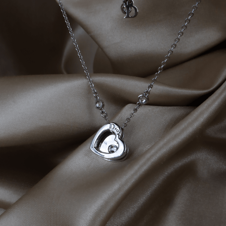 CHRISTIAN DIOR double layer心型項鏈 四葉草幸運系列 - Vintasy