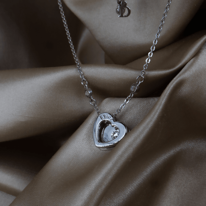 CHRISTIAN DIOR double layer心型項鏈 四葉草幸運系列 - Vintasy