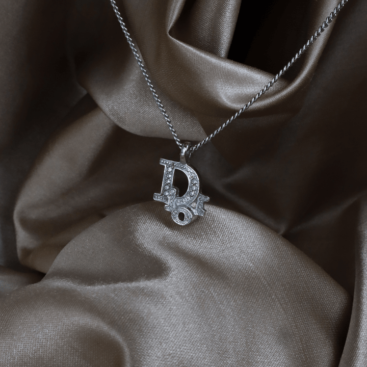 CHRISTIAN DIOR 水鑽 Logo 項鏈｜未使用級 - Vintasy項鏈