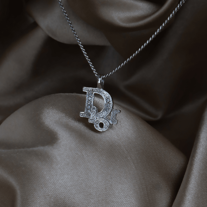 CHRISTIAN DIOR 水鑽 Logo 項鏈｜未使用級 - Vintasy項鏈