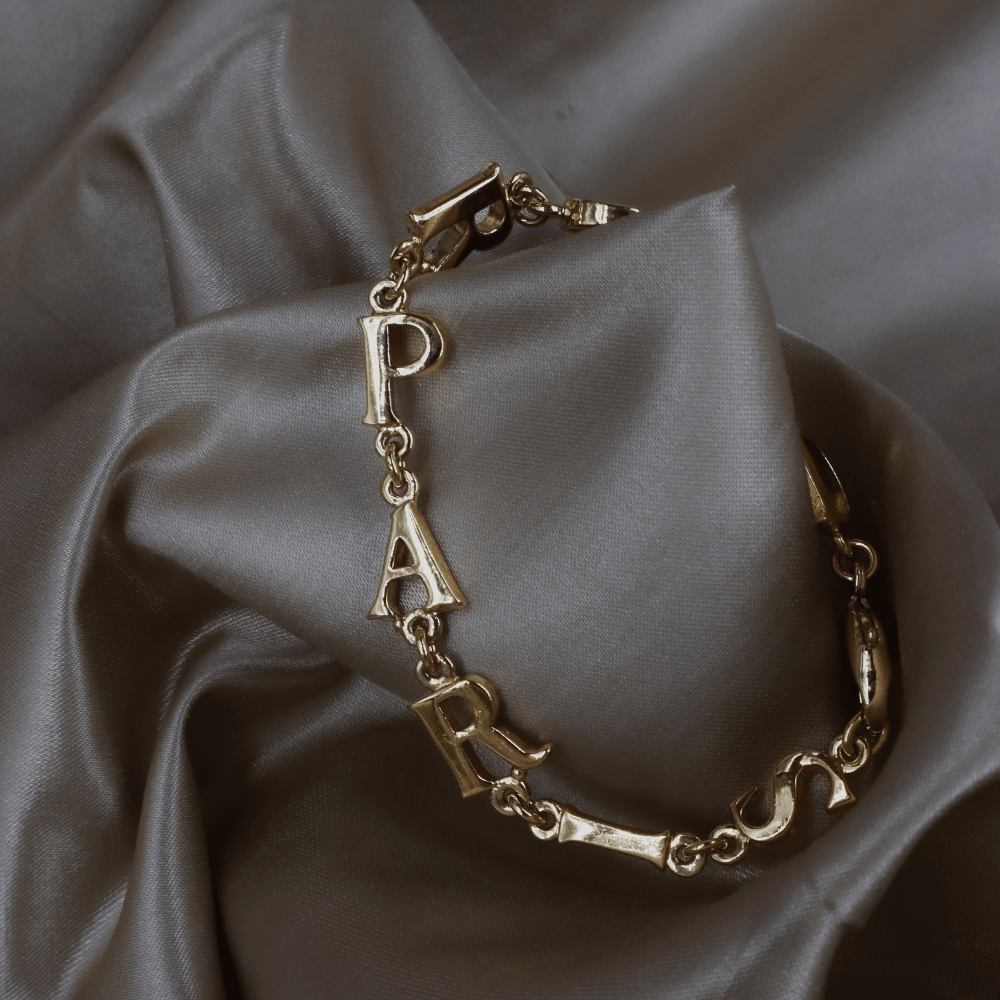Christian Dior Logo字母手鏈（金色復古款）| 附原盒 未使用 - Vintasy手鏈