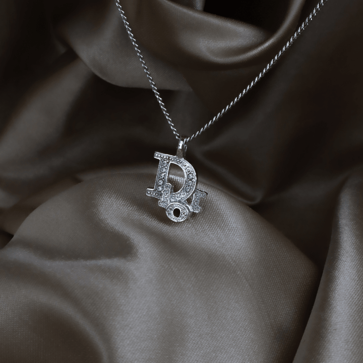 CHRISTIAN DIOR 水鑽 Logo 項鏈｜未使用級 - Vintasy項鏈