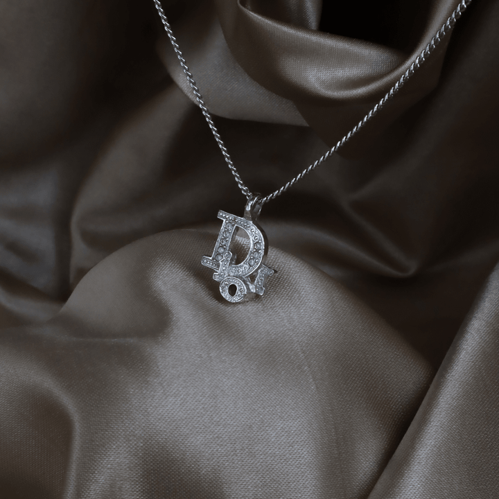 CHRISTIAN DIOR 水鑽 Logo 項鏈｜未使用級 - Vintasy項鏈