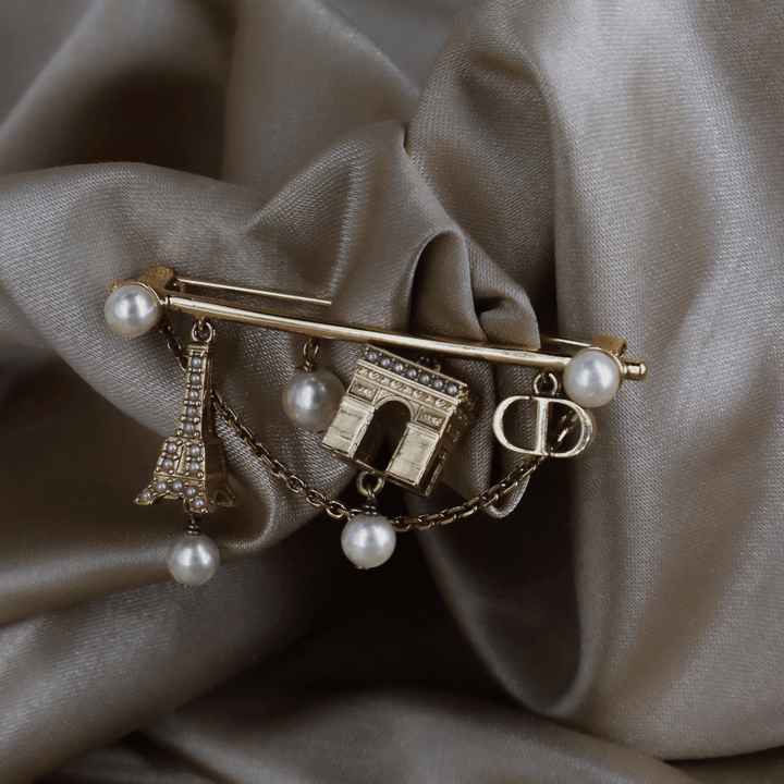 CHRISTIAN DIOR Paris Motif Brooch扣針｜現代系列 - Vintasy