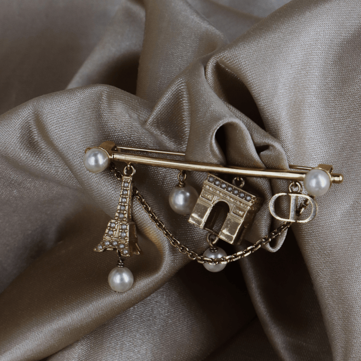 CHRISTIAN DIOR Paris Motif Brooch扣針｜現代系列 - Vintasy