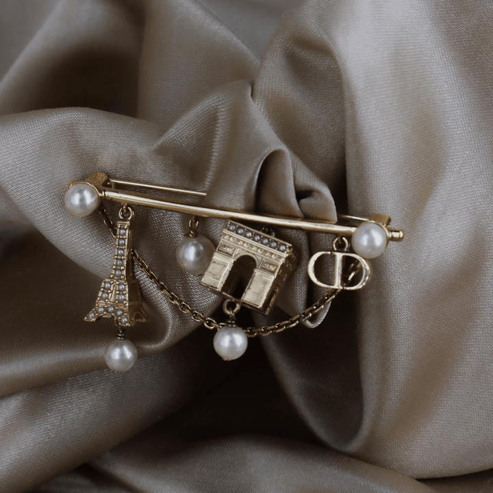 CHRISTIAN DIOR Paris Motif Brooch扣針｜現代系列 - Vintasy