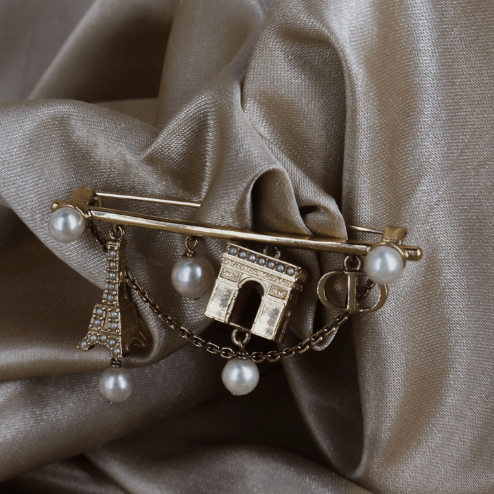 CHRISTIAN DIOR Paris Motif Brooch扣針｜現代系列 - Vintasy
