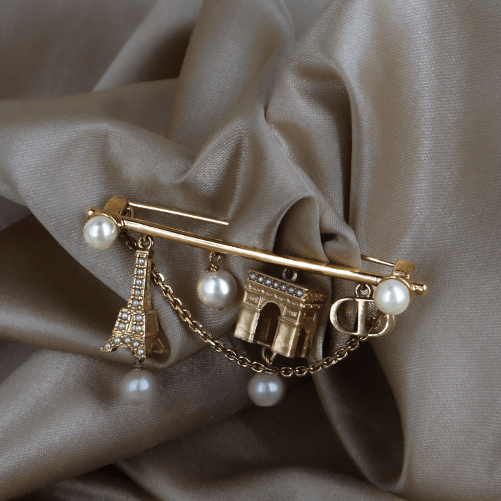 CHRISTIAN DIOR Paris Motif Brooch扣針｜現代系列 - Vintasy