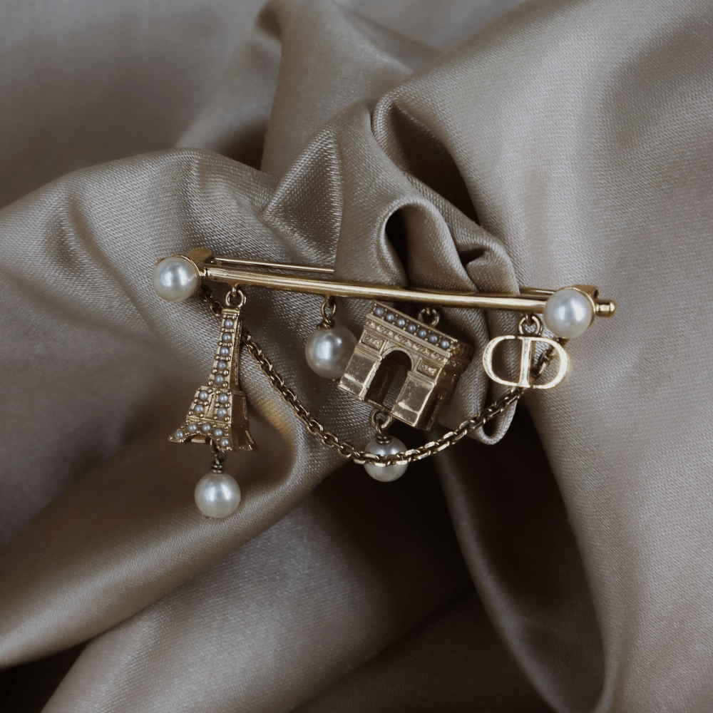 CHRISTIAN DIOR Paris Motif Brooch扣針｜現代系列 - Vintasy