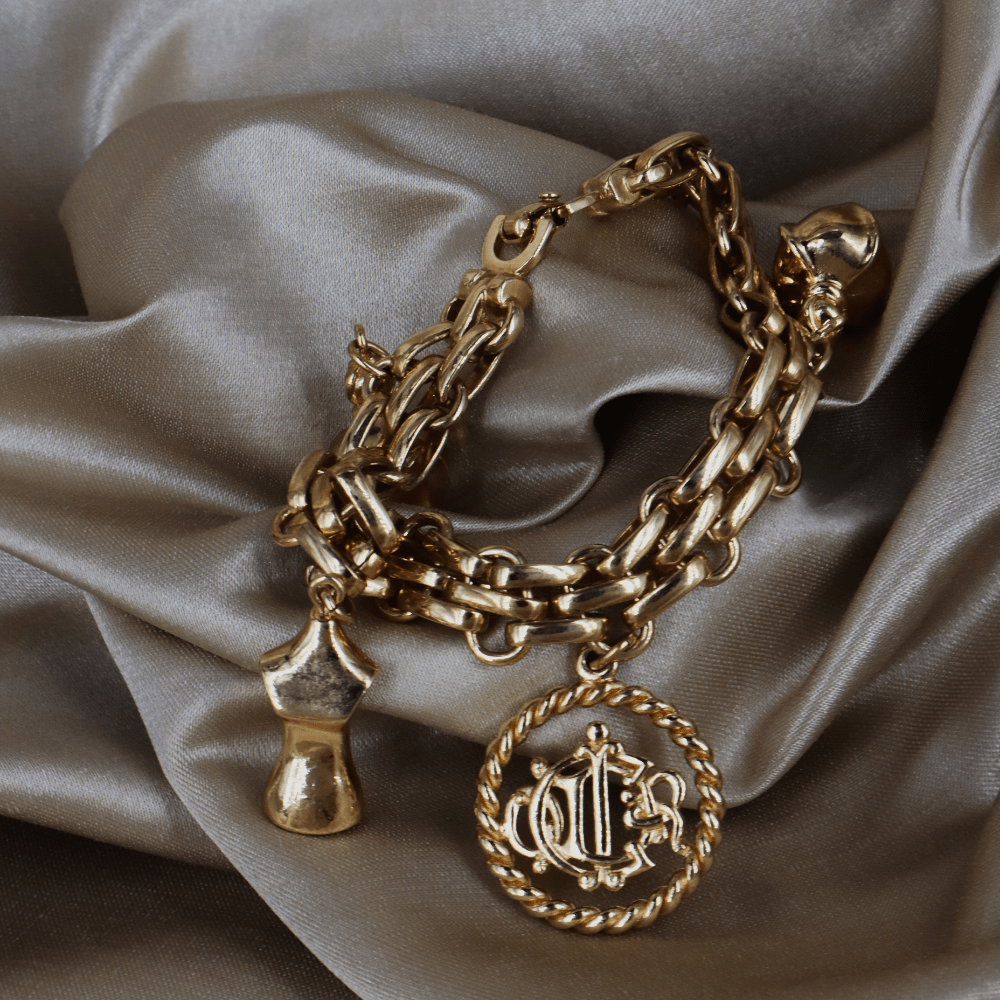 CHRISTIAN DIOR Vintage Charm 手鏈｜1990年代標誌吊墜 - Vintasy