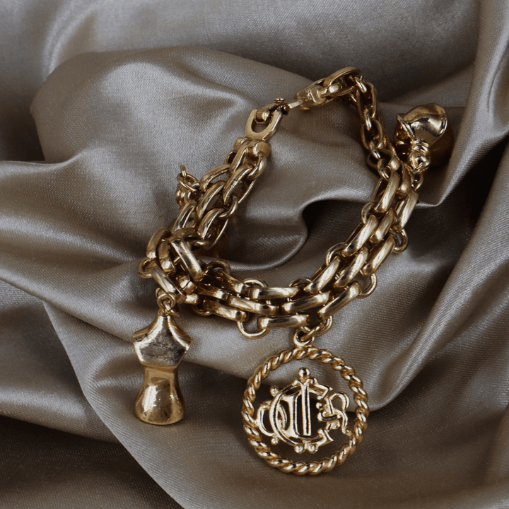 CHRISTIAN DIOR Vintage Charm 手鏈｜1990年代標誌吊墜 - Vintasy