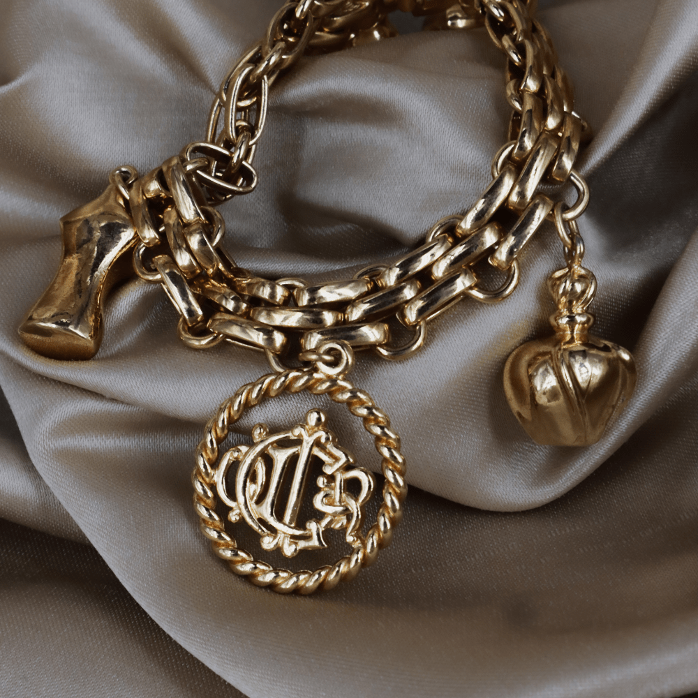 CHRISTIAN DIOR Vintage Charm 手鏈｜1990年代標誌吊墜 - Vintasy