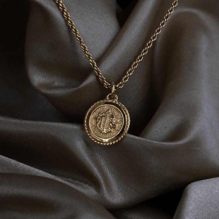 CHRISTIAN DIOR 圓形馬車標誌繩紋邊項鏈 - Vintasy