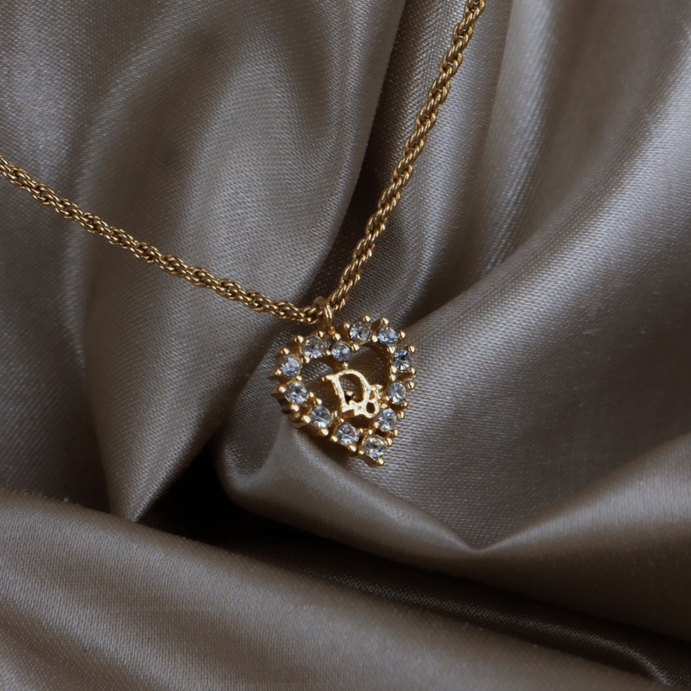 CHRISTIAN DIOR 心型閃石項鏈 ｜ 秒殺熱賣款 - Vintasy項鏈