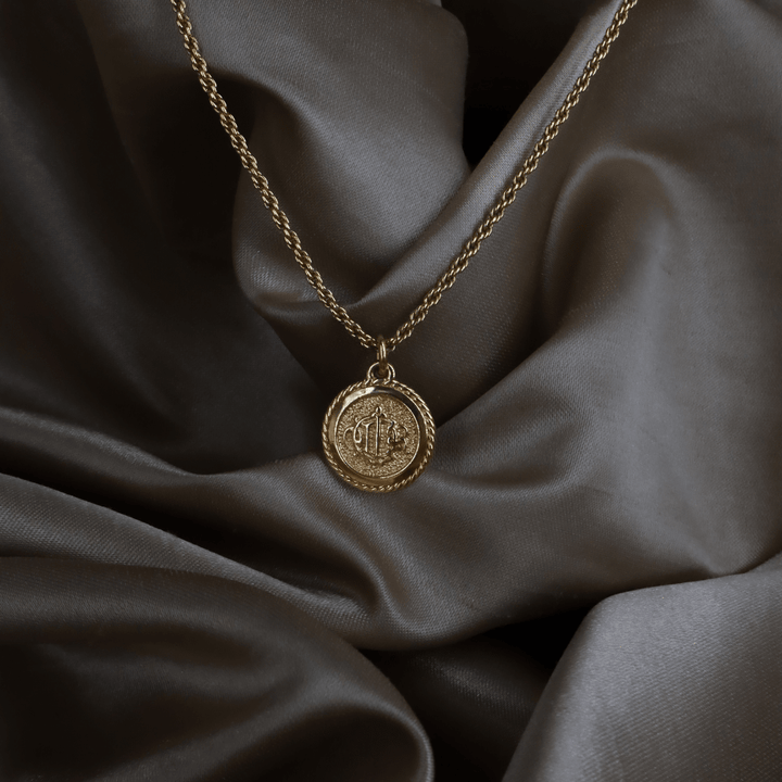 CHRISTIAN DIOR 圓形馬車標誌繩紋邊項鏈 - Vintasy