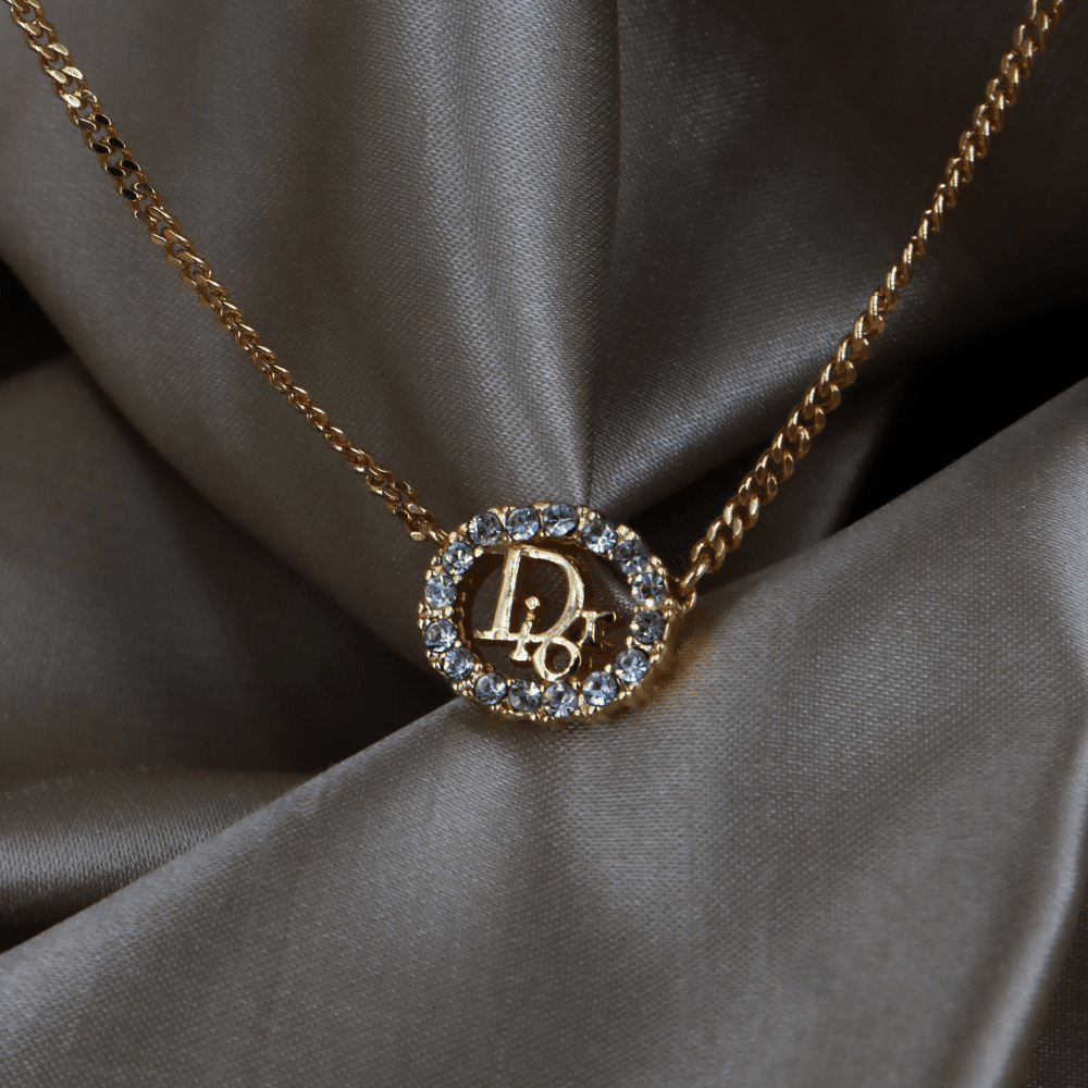 CHRISTIAN DIOR 圓型閃石項鏈| 經典款式 - Vintasy項鏈