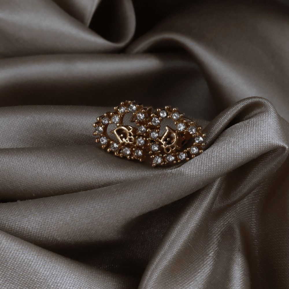 CHRISTIAN DIOR 心型閃石耳夾 - Vintasy