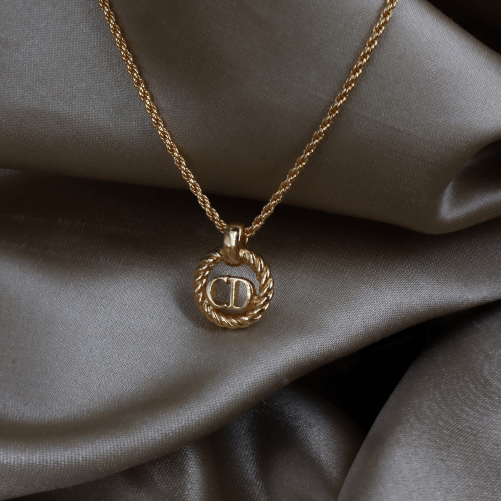 CHRISTIAN DIOR 麻花吊墜項鏈｜經典之作 - Vintasy項鏈
