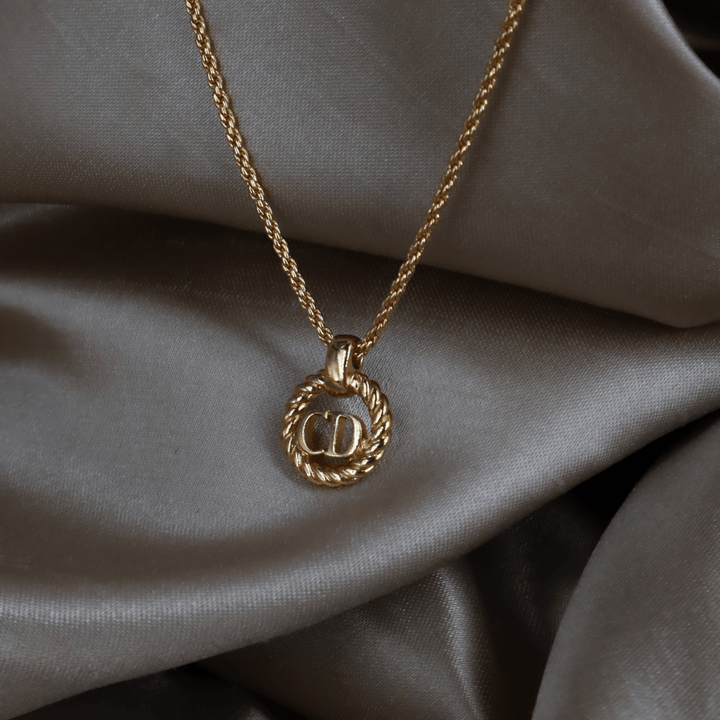 CHRISTIAN DIOR 麻花吊墜項鏈｜經典之作 - Vintasy項鏈