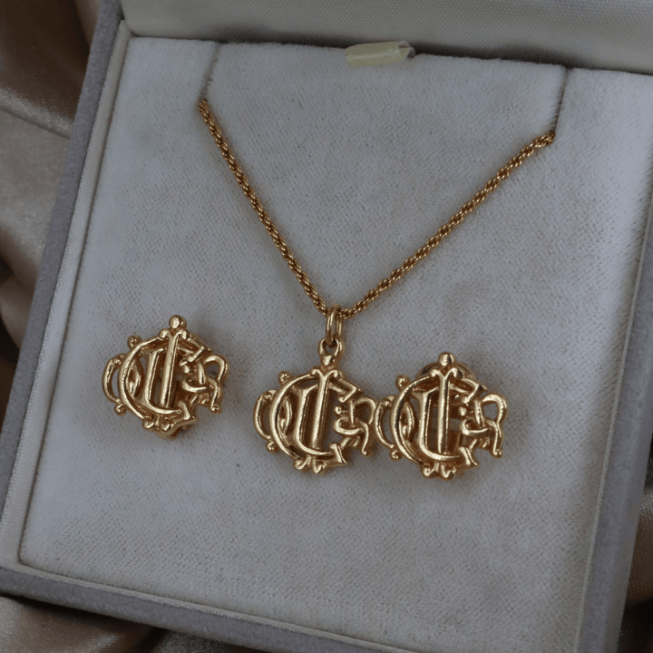 CHRISTIAN DIOR 絕版馬車項鏈連耳夾 ｜未使用品 - Vintasy