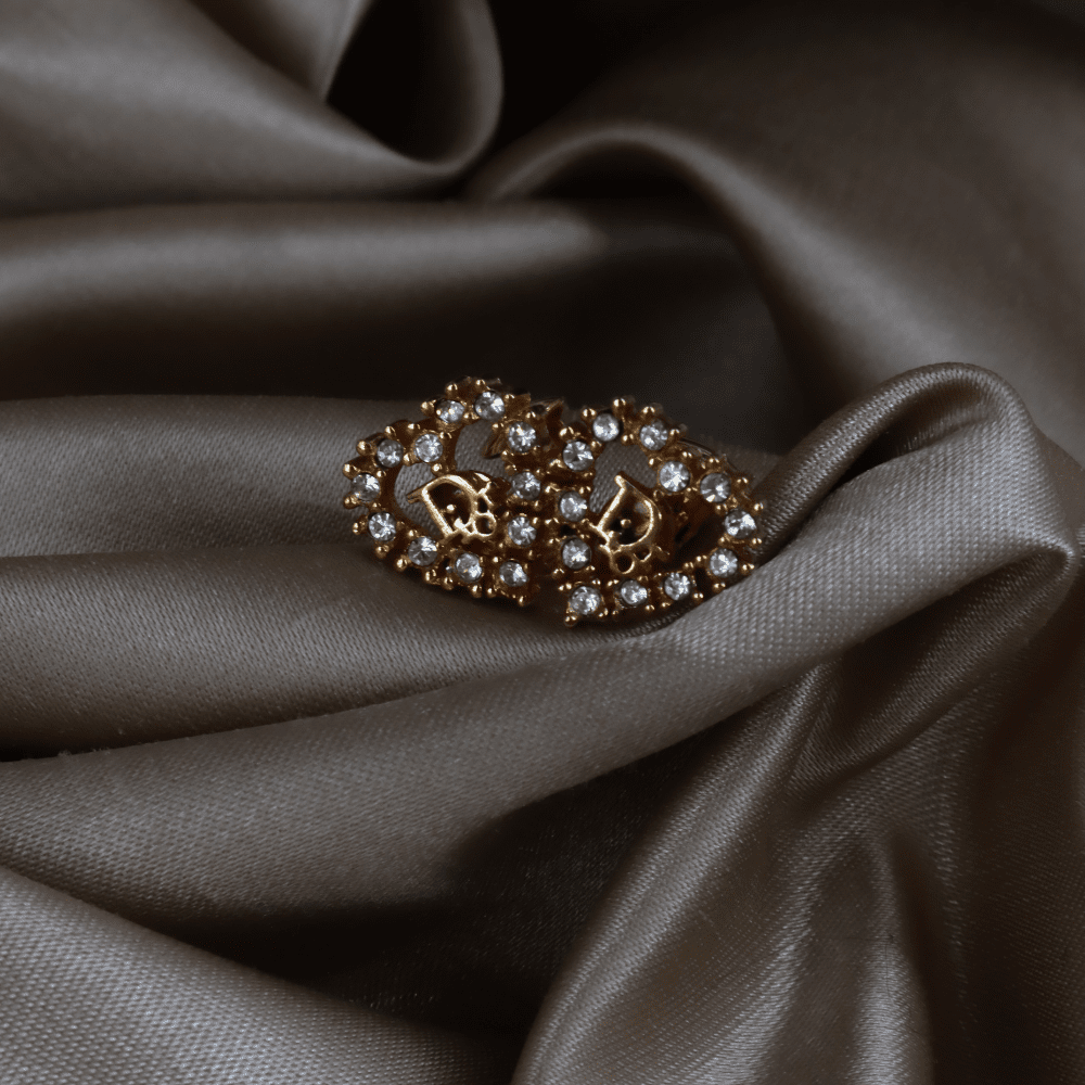 CHRISTIAN DIOR 心型閃石耳夾 - Vintasy