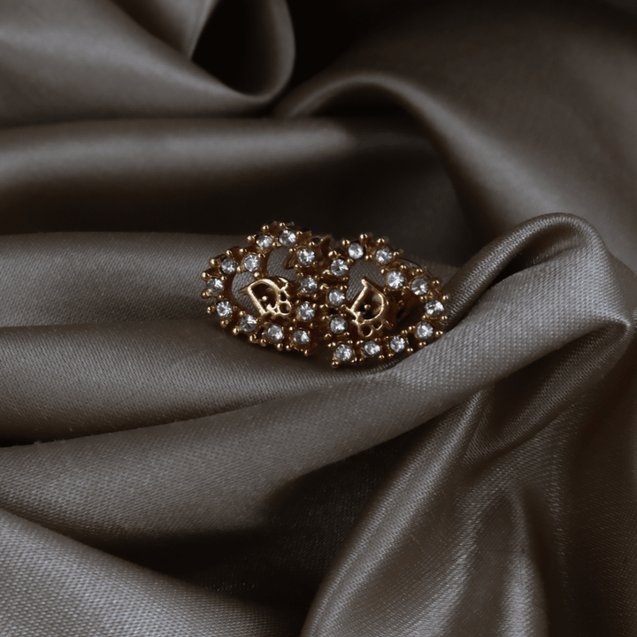 CHRISTIAN DIOR 心型閃石耳夾 - Vintasy