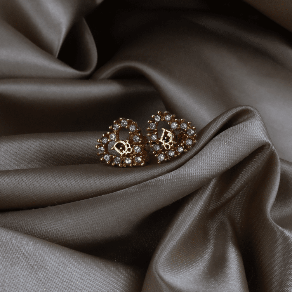 CHRISTIAN DIOR 心型閃石耳夾 - Vintasy