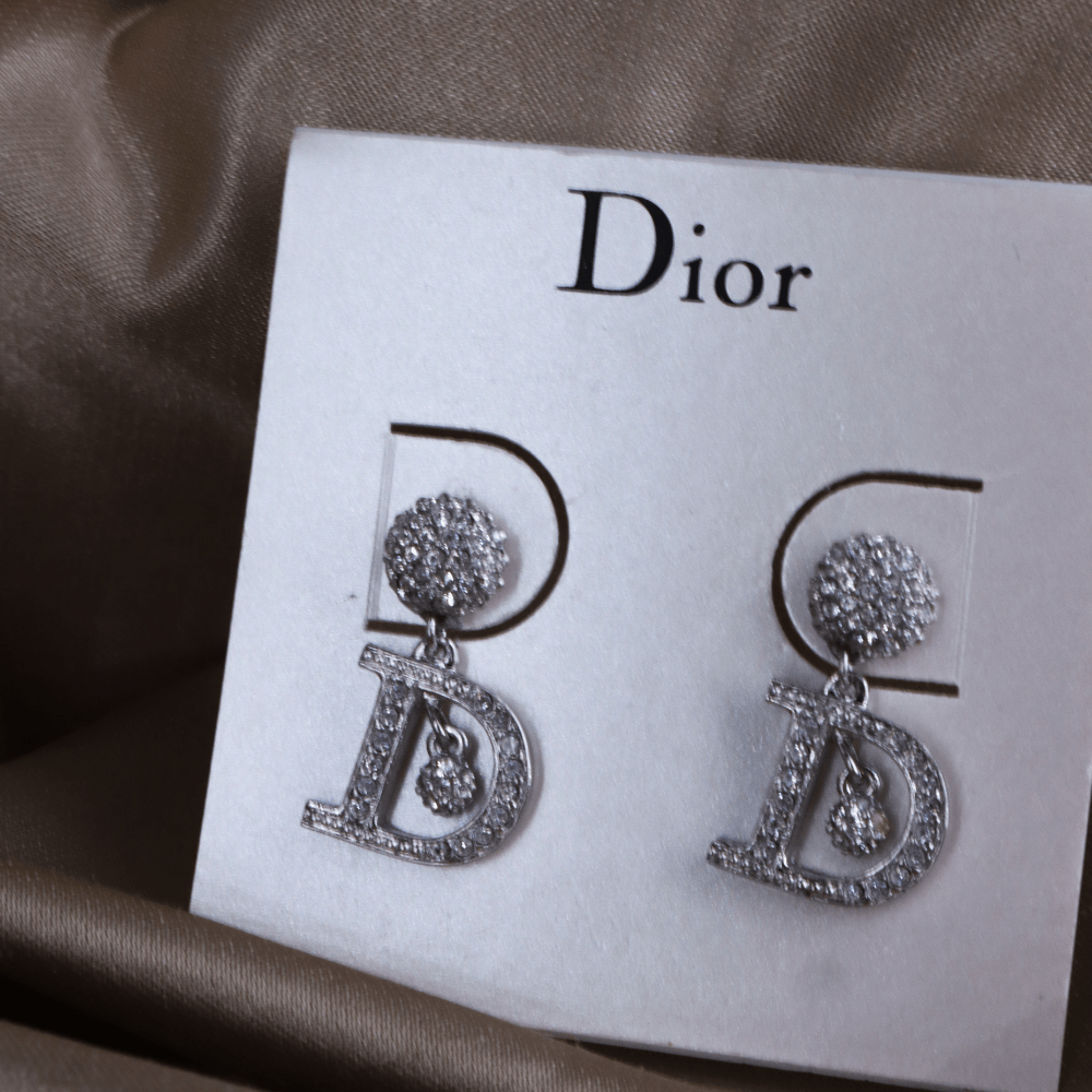 DIOR 閃石吊墜耳環｜2000年時款｜必入美品！ ｜附原裝小卡 - Vintasy