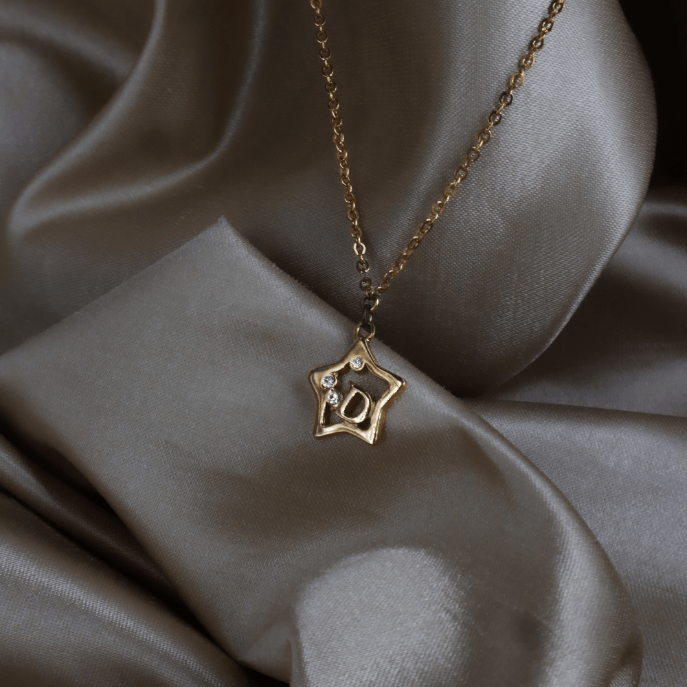 DIOR 星星 D Logo 水晶項鏈 ｜ 2000年代罕有金色系 - Vintasy