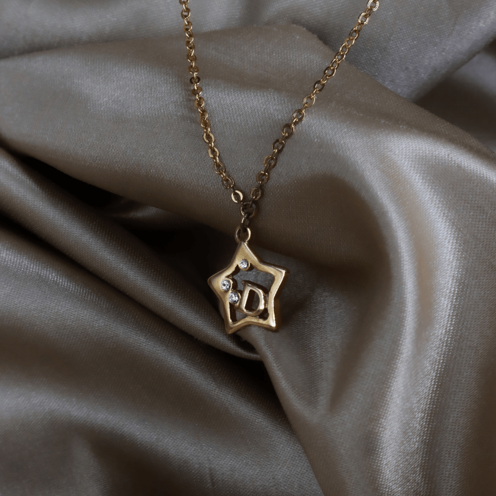DIOR 星星 D Logo 水晶項鏈 ｜ 2000年代罕有金色系 - Vintasy