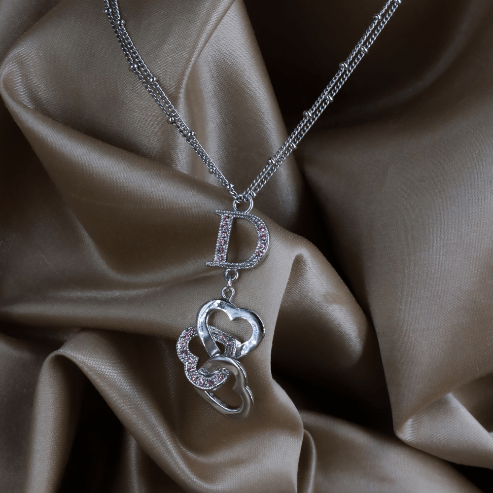 DIOR 心心相扣multi layer 粉紅閃石項鏈 ｜首次引進！ - Vintasy