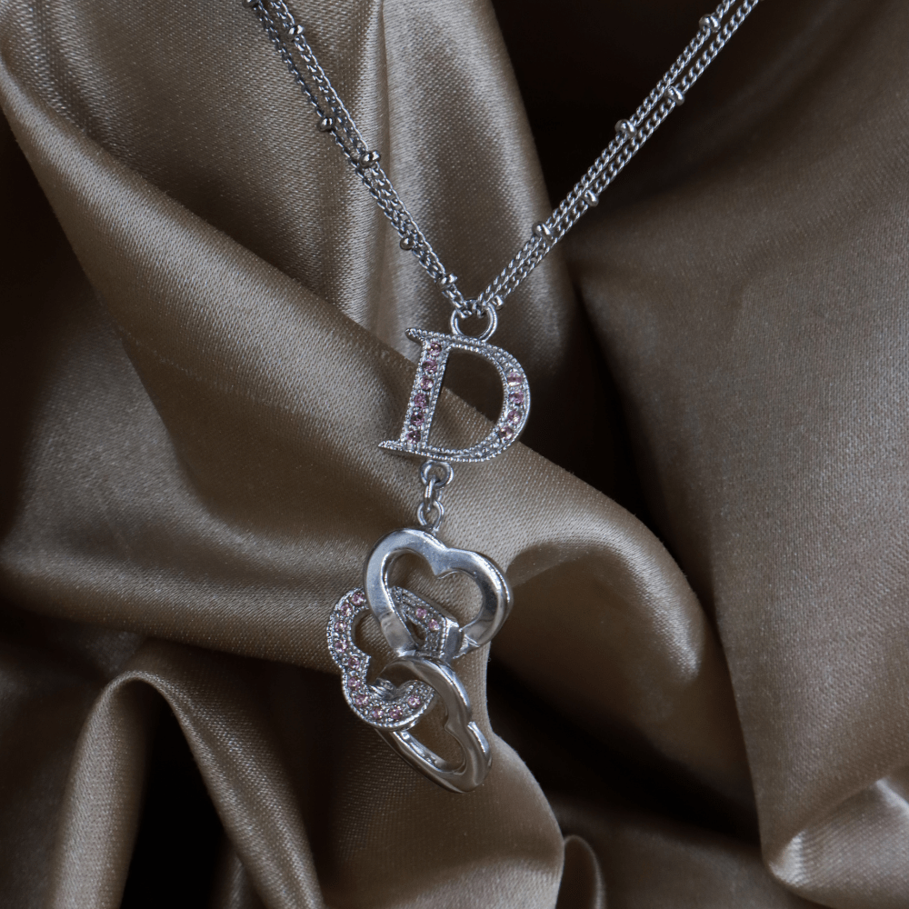 DIOR 心心相扣multi layer 粉紅閃石項鏈 ｜首次引進！ - Vintasy