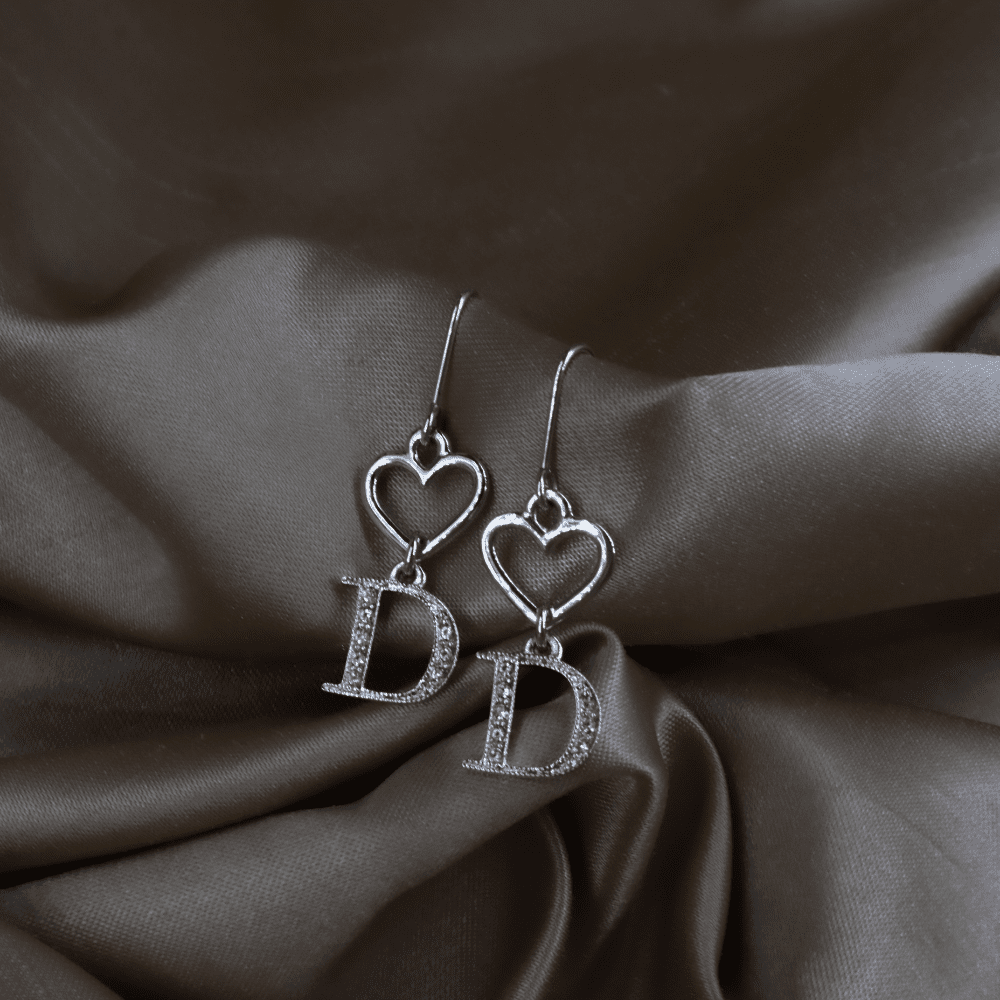 DIOR 心心相扣吊墜耳環 - Vintasy