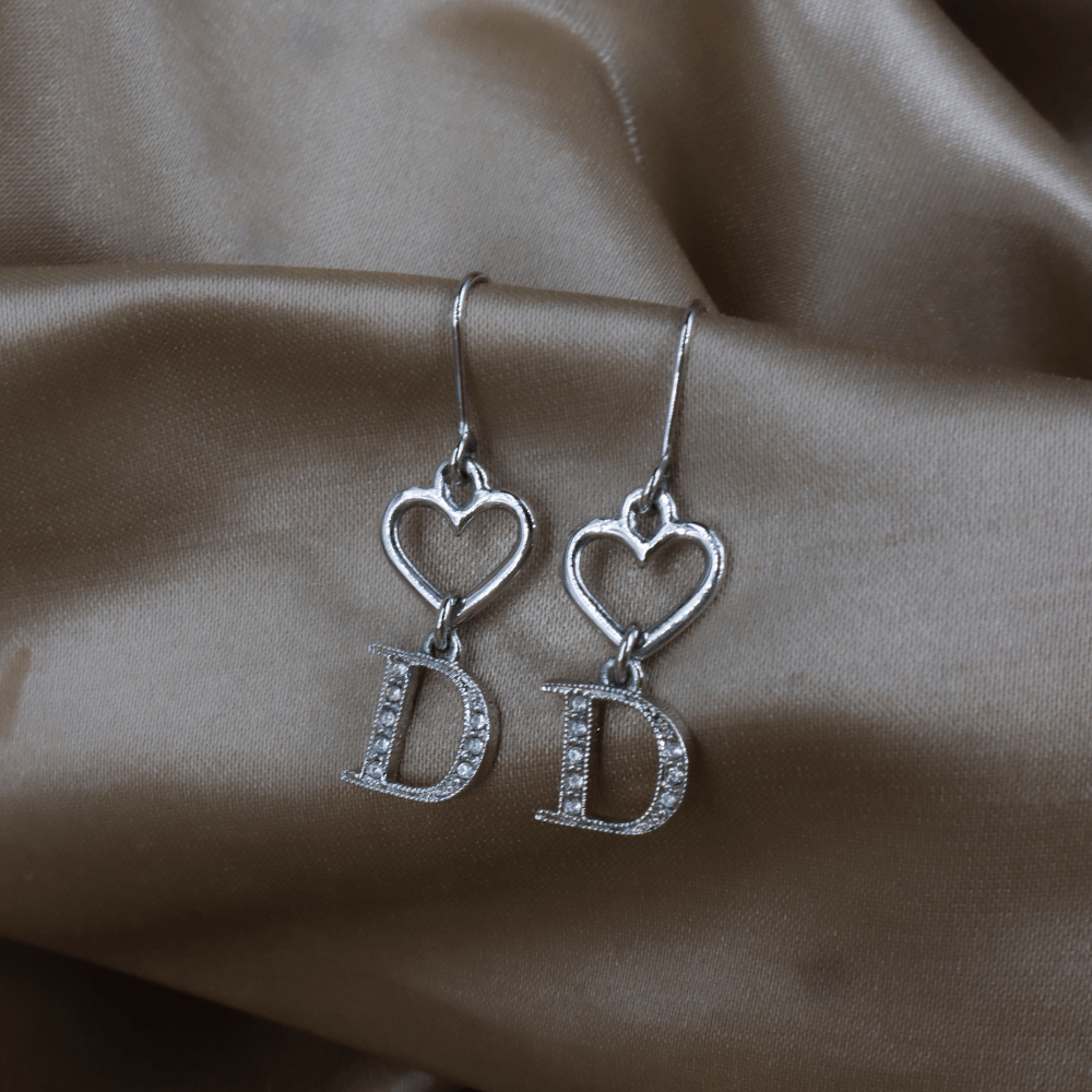 DIOR 心心相扣吊墜耳環 - Vintasy